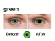 Lentes de contacto para los ojos verdes, Lentes de Contacto IR o UV y, cartas marcadas